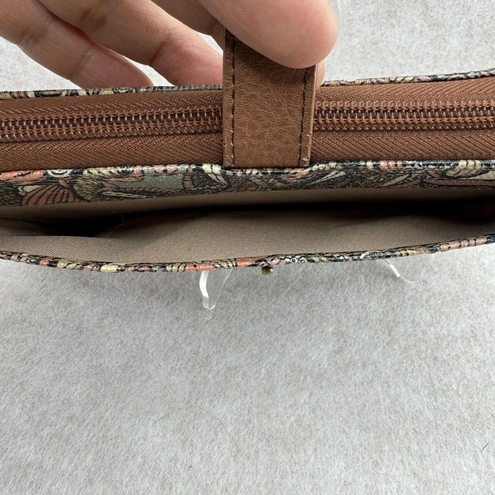 Sakroots Wallet Womens 8x4 Multicolor Zip-Around Floral Canvas‎ Faux Leather